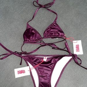 Solid and Striped purple bikini